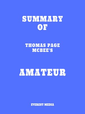 cover image of Summary of Thomas Page McBee's Amateur